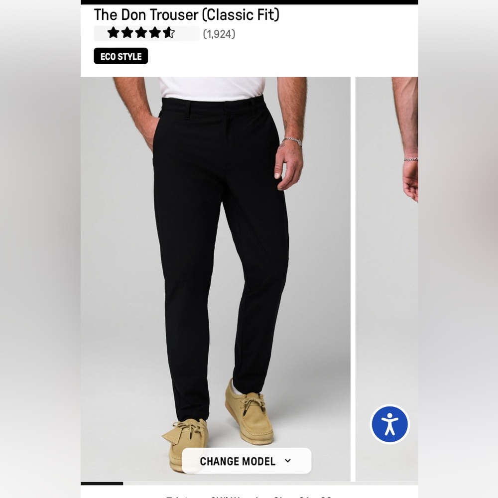 Fabletics Men's Black Straight-Leg Don Trousers